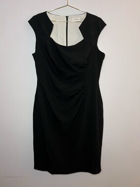 Calvin Klein Black Sleeveless Midi Dress with Scoop Cutout